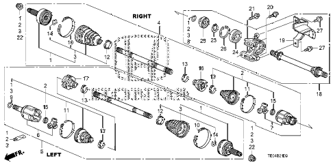 2010 accord EX 2 DOOR 5MT DRIVESHAFT - HALF SHAFT (L4) diagram 2010 accord EX 2 DOOR 5MT DRIVESHAFT - HALF SHAFT (L4) diagram