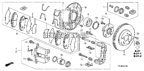 2009 accord EX-L 2 DOOR 5MT FRONT BRAKE (2) diagram 2009 accord EX-L 2 DOOR 5MT FRONT BRAKE (2) diagram