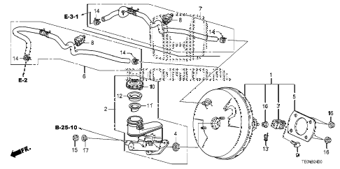 2010 accord EX 2 DOOR 5MT BRAKE MASTER CYLINDER - MASTER POWER (KA/KC/KL) diagram 2010 accord EX 2 DOOR 5MT BRAKE MASTER CYLINDER - MASTER POWER (KA/KC/KL) diagram