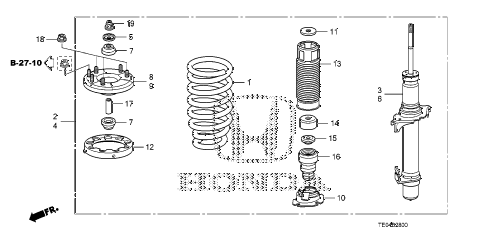 2009 accord EXL-V6 2 DOOR 6MT FRONT SHOCK ABSORBER diagram 2009 accord EXL-V6 2 DOOR 6MT FRONT SHOCK ABSORBER diagram