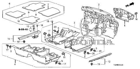 2009 accord EX-L 2 DOOR 5MT FLOOR MAT diagram 2009 accord EX-L 2 DOOR 5MT FLOOR MAT diagram