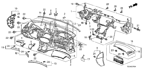 2008 accord EXL-V6(NAVI) 2 DOOR 6MT INSTRUMENT PANEL diagram 2008 accord EXL-V6(NAVI) 2 DOOR 6MT INSTRUMENT PANEL diagram