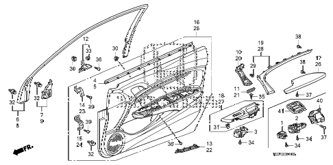 2008 accord EXL-V6(NAVI) 2 DOOR 6MT FRONT DOOR LINING diagram 2008 accord EXL-V6(NAVI) 2 DOOR 6MT FRONT DOOR LINING diagram