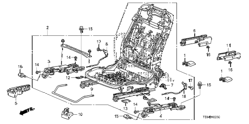 2011 accord EX 2 DOOR 5MT FRONT SEAT COMPONENTS (R.) diagram 2011 accord EX 2 DOOR 5MT FRONT SEAT COMPONENTS (R.) diagram