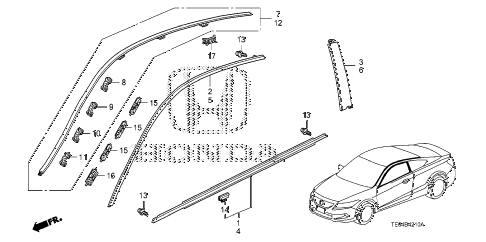 2011 accord EX 2 DOOR 5MT MOLDING diagram 2011 accord EX 2 DOOR 5MT MOLDING diagram
