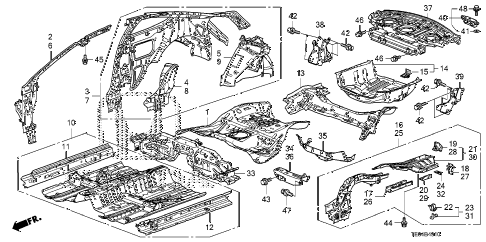 2010 accord LX-S 2 DOOR 5MT FLOOR - INNER PANEL diagram 2010 accord LX-S 2 DOOR 5MT FLOOR - INNER PANEL diagram