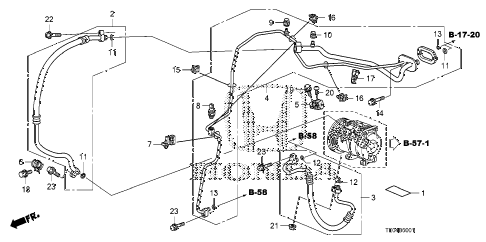 2011 accord EXL-V6(NAVI) 2 DOOR 6MT A/C HOSES - PIPES (V6) diagram 2011 accord EXL-V6(NAVI) 2 DOOR 6MT A/C HOSES - PIPES (V6) diagram