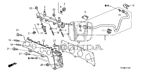 2011 accord LX-S 2 DOOR 5MT FUEL INJECTOR (L4) diagram 2011 accord LX-S 2 DOOR 5MT FUEL INJECTOR (L4) diagram