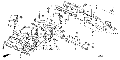 2011 accord EXL-V6(NAVI) 2 DOOR 6MT FUEL INJECTOR (V6) diagram 2011 accord EXL-V6(NAVI) 2 DOOR 6MT FUEL INJECTOR (V6) diagram