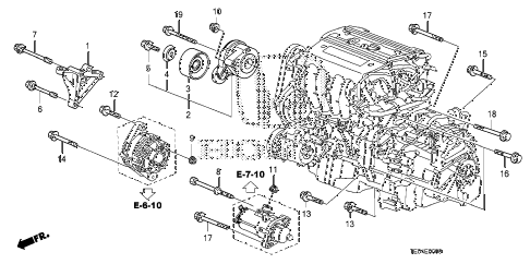 2009 accord EX-L 2 DOOR 5MT ENGINE MOUNTING BRACKET (L4) diagram 2009 accord EX-L 2 DOOR 5MT ENGINE MOUNTING BRACKET (L4) diagram