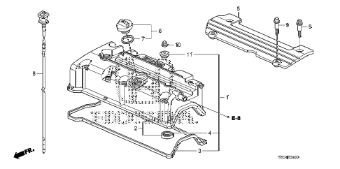 2008 accord EX-L(NAVI) 2 DOOR 5MT CYLINDER HEAD COVER (L4) diagram 2008 accord EX-L(NAVI) 2 DOOR 5MT CYLINDER HEAD COVER (L4) diagram