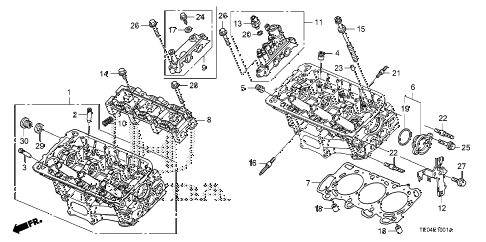 2010 accord EXL-V6 2 DOOR 6MT FRONT CYLINDER HEAD (V6) diagram 2010 accord EXL-V6 2 DOOR 6MT FRONT CYLINDER HEAD (V6) diagram