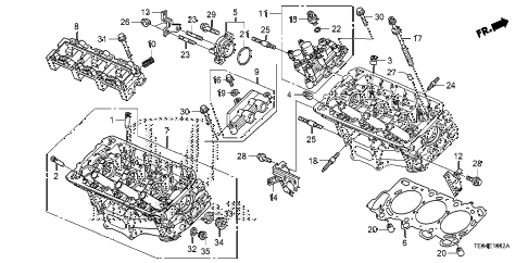 2010 accord EXL-V6 2 DOOR 6MT REAR CYLINDER HEAD (V6) diagram 2010 accord EXL-V6 2 DOOR 6MT REAR CYLINDER HEAD (V6) diagram