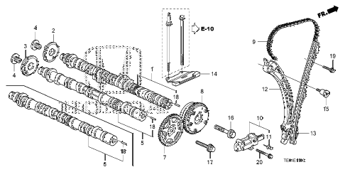 2010 accord EX 2 DOOR 5MT CAMSHAFT - CAM CHAIN (L4) diagram 2010 accord EX 2 DOOR 5MT CAMSHAFT - CAM CHAIN (L4) diagram