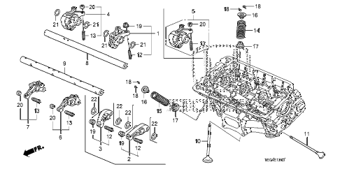 2009 accord EXL-V6 2 DOOR 6MT VALVE - ROCKER ARM (FR.) (V6) diagram 2009 accord EXL-V6 2 DOOR 6MT VALVE - ROCKER ARM (FR.) (V6) diagram