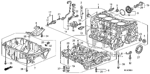 2010 accord EX-L(NAVI) 2 DOOR 5MT CYLINDER BLOCK - OIL PAN (L4) diagram 2010 accord EX-L(NAVI) 2 DOOR 5MT CYLINDER BLOCK - OIL PAN (L4) diagram