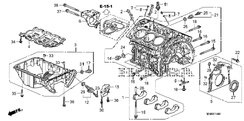 2011 accord EXL-V6 2 DOOR 6MT CYLINDER BLOCK - OIL PAN (V6) diagram 2011 accord EXL-V6 2 DOOR 6MT CYLINDER BLOCK - OIL PAN (V6) diagram