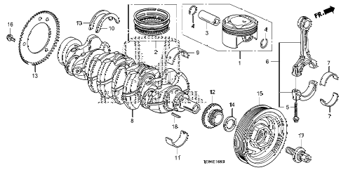 2011 accord LX-S 2 DOOR 5MT CRANKSHAFT - PISTON (L4) diagram 2011 accord LX-S 2 DOOR 5MT CRANKSHAFT - PISTON (L4) diagram
