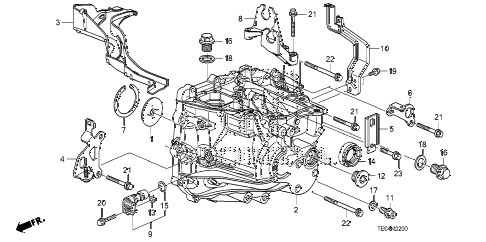 2009 accord EX 2 DOOR 5MT MT TRANSMISSION CASE (L4) diagram 2009 accord EX 2 DOOR 5MT MT TRANSMISSION CASE (L4) diagram