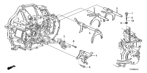 2008 accord EX 2 DOOR 5MT MT SHIFT FORK (L4) diagram 2008 accord EX 2 DOOR 5MT MT SHIFT FORK (L4) diagram