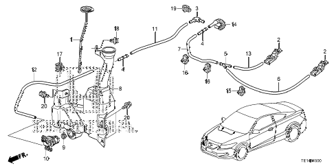 2012 accord LX-S 2 DOOR 5MT WINDSHIELD WASHER (KA/KL/KX) diagram 2012 accord LX-S 2 DOOR 5MT WINDSHIELD WASHER (KA/KL/KX) diagram