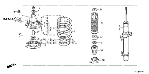 2012 accord LX-S 2 DOOR 5MT FRONT SHOCK ABSORBER diagram 2012 accord LX-S 2 DOOR 5MT FRONT SHOCK ABSORBER diagram