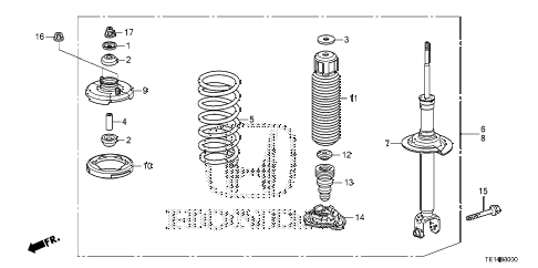 2012 accord LX-S 2 DOOR 5MT REAR SHOCK ABSORBER diagram 2012 accord LX-S 2 DOOR 5MT REAR SHOCK ABSORBER diagram