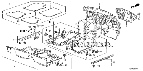 2012 accord LX-S 2 DOOR 5MT FLOOR MAT diagram 2012 accord LX-S 2 DOOR 5MT FLOOR MAT diagram