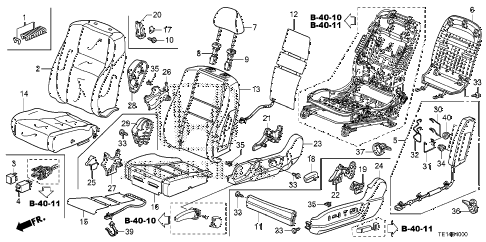 2012 accord LX-S 2 DOOR 5MT FRONT SEAT (L.) diagram 2012 accord LX-S 2 DOOR 5MT FRONT SEAT (L.) diagram