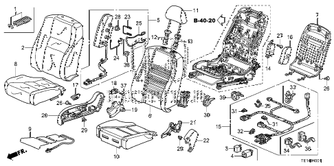 2012 accord LX-S 2 DOOR 5MT FRONT SEAT (R.) diagram 2012 accord LX-S 2 DOOR 5MT FRONT SEAT (R.) diagram