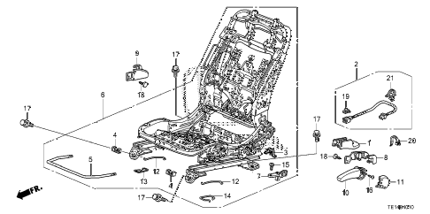2012 accord LX-S 2 DOOR 5MT FRONT SEAT COMPONENTS (L.) (MANUAL HEIGHT) diagram 2012 accord LX-S 2 DOOR 5MT FRONT SEAT COMPONENTS (L.) (MANUAL HEIGHT) diagram