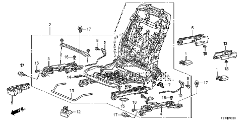2012 accord LX-S 2 DOOR 5MT FRONT SEAT COMPONENTS (R.) diagram 2012 accord LX-S 2 DOOR 5MT FRONT SEAT COMPONENTS (R.) diagram