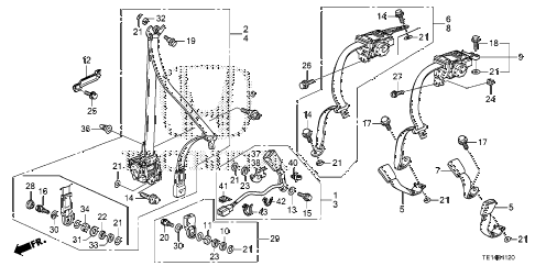 2012 accord LX-S 2 DOOR 5MT SEAT BELTS diagram 2012 accord LX-S 2 DOOR 5MT SEAT BELTS diagram