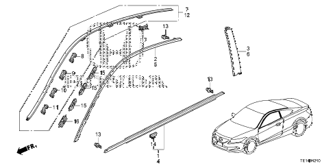 2012 accord LX-S 2 DOOR 5MT MOLDING diagram 2012 accord LX-S 2 DOOR 5MT MOLDING diagram
