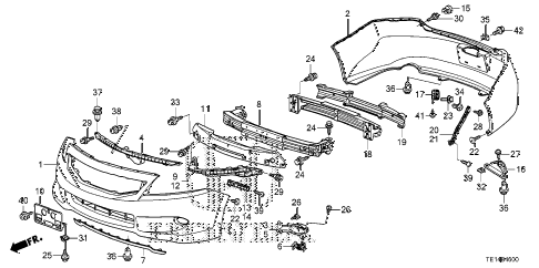 2012 accord LX-S 2 DOOR 5MT BUMPERS diagram 2012 accord LX-S 2 DOOR 5MT BUMPERS diagram
