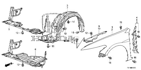 2012 accord LX-S 2 DOOR 5MT FRONT FENDERS diagram 2012 accord LX-S 2 DOOR 5MT FRONT FENDERS diagram