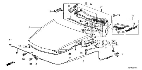 2012 accord LX-S 2 DOOR 5MT ENGINE HOOD diagram 2012 accord LX-S 2 DOOR 5MT ENGINE HOOD diagram