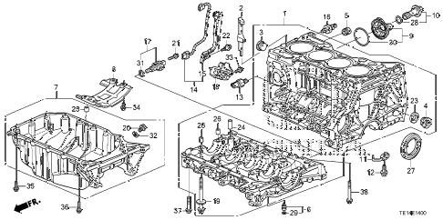 2012 accord LX-S 2 DOOR 5MT CYLINDER BLOCK - OIL PAN (L4) diagram 2012 accord LX-S 2 DOOR 5MT CYLINDER BLOCK - OIL PAN (L4) diagram