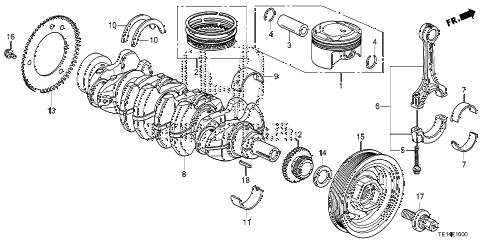 2012 accord LX-S 2 DOOR 5MT CRANKSHAFT - PISTON (L4) diagram 2012 accord LX-S 2 DOOR 5MT CRANKSHAFT - PISTON (L4) diagram