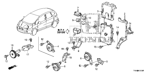 2011 fit SPORT(SUZUKA PLANT) 5 DOOR 5MT CONTROL UNIT (ENGINE ROOM) diagram 2011 fit SPORT(SUZUKA PLANT) 5 DOOR 5MT CONTROL UNIT (ENGINE ROOM) diagram