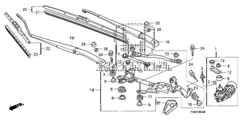 2010 fit FIT(SAYAMA PLANT) 5 DOOR 5MT FRONT WINDSHIELD WIPER diagram 2010 fit FIT(SAYAMA PLANT) 5 DOOR 5MT FRONT WINDSHIELD WIPER diagram