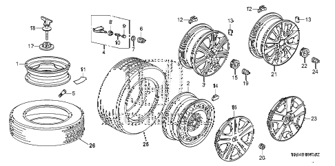 2010 fit FIT(SUZUKA PLANT) 5 DOOR 5MT TIRE - WHEEL DISK (KA) diagram 2010 fit FIT(SUZUKA PLANT) 5 DOOR 5MT TIRE - WHEEL DISK (KA) diagram