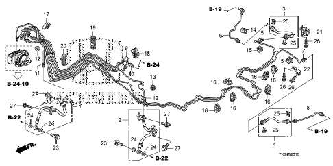 2010 fit FIT(SAYAMA PLANT) 5 DOOR 5MT BRAKE PIPE - HOSE (ABS) diagram 2010 fit FIT(SAYAMA PLANT) 5 DOOR 5MT BRAKE PIPE - HOSE (ABS) diagram