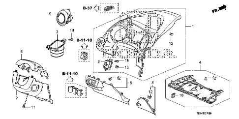 2012 fit SPORT(SAYAMA PLANT) 5 DOOR 5MT INSTRUMENT PANEL GARNISH (DRIVER SIDE) diagram 2012 fit SPORT(SAYAMA PLANT) 5 DOOR 5MT INSTRUMENT PANEL GARNISH (DRIVER SIDE) diagram