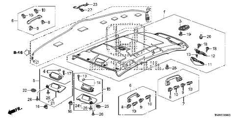 2009 fit SPORT(SUZUKA PLANT) 5 DOOR 5MT ROOF LINING diagram 2009 fit SPORT(SUZUKA PLANT) 5 DOOR 5MT ROOF LINING diagram