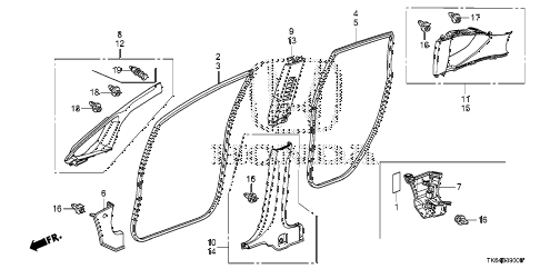 2010 fit SPORTN(SUZUKA PLANT) 5 DOOR 5MT PILLAR GARNISH diagram 2010 fit SPORTN(SUZUKA PLANT) 5 DOOR 5MT PILLAR GARNISH diagram