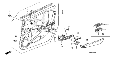 2010 fit FIT(SUZUKA PLANT) 5 DOOR 5MT FRONT DOOR LINING diagram 2010 fit FIT(SUZUKA PLANT) 5 DOOR 5MT FRONT DOOR LINING diagram