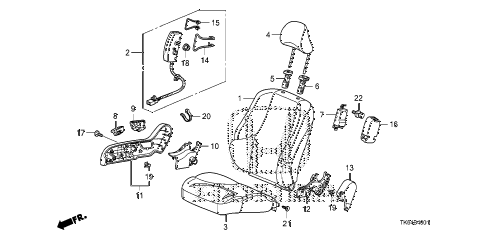 2010 fit SPORTN(SUZUKA PLANT) 5 DOOR 5MT FRONT SEAT (R.) diagram 2010 fit SPORTN(SUZUKA PLANT) 5 DOOR 5MT FRONT SEAT (R.) diagram