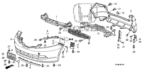 2010 fit FIT(SUZUKA PLANT) 5 DOOR 5MT BUMPERS (1) diagram 2010 fit FIT(SUZUKA PLANT) 5 DOOR 5MT BUMPERS (1) diagram