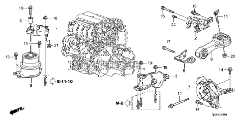 2010 fit SPORT(SUZUKA PLANT) 5 DOOR 5MT ENGINE MOUNT (MT) diagram 2010 fit SPORT(SUZUKA PLANT) 5 DOOR 5MT ENGINE MOUNT (MT) diagram